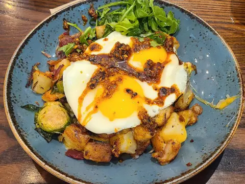 Honey Bacon Brussels Hash